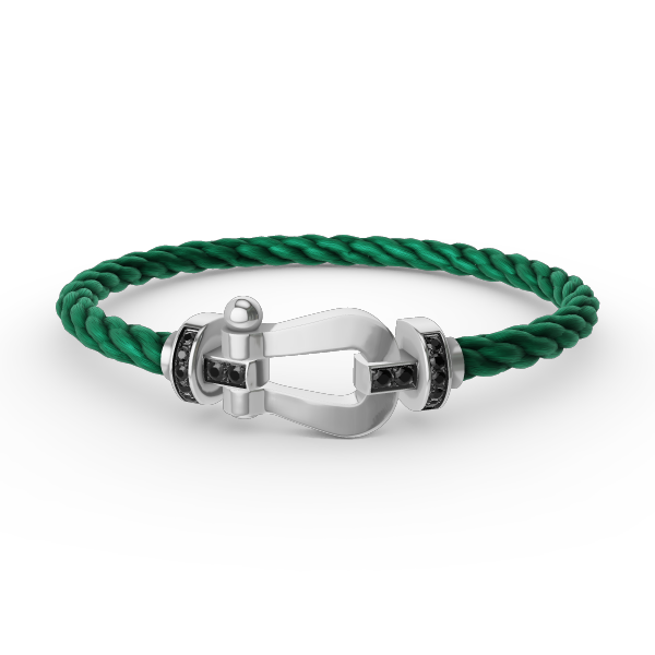[Marin]FORCE LARGE HORSESHOE BLACK DIAMOND BRACELET SILVER