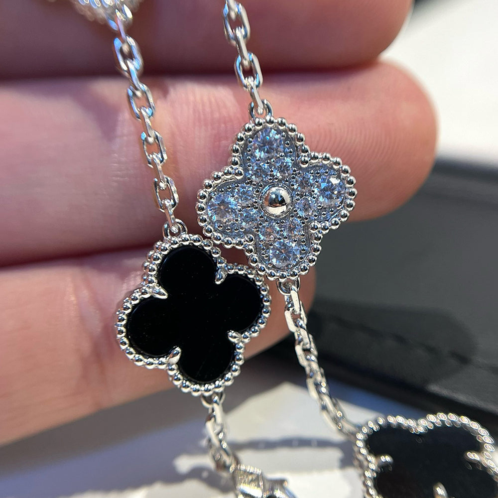[⭐Shinejoy] COLLECTION DE BRACELETS CLOVER 5 MOTIFS ONYX