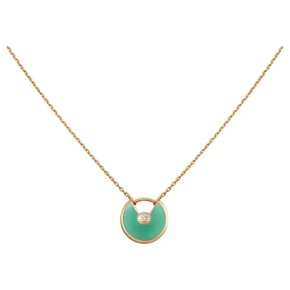 [Marin]AMULETTE GOLD MALACHITE NECKLACE