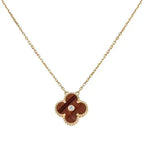 [Marin]CLOVER 15MM DIAMOND AND YELLOW TIGER'S EYE AGATE necklace