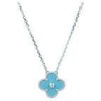 [Marin]COLLIER CLOVER 15MM DIAMOND PORCELAINE SVRES ARGENT