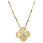 [Marin]CLOVER 15MM DIAMOND GOLD MOTHER OF PEARL NECKLACE