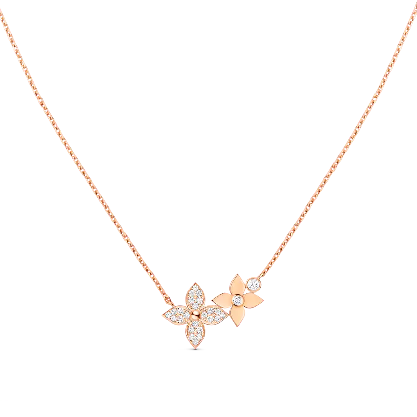[Marin]STAR BLOSSOM NECKLACE PINK GOLD DIAMONDS