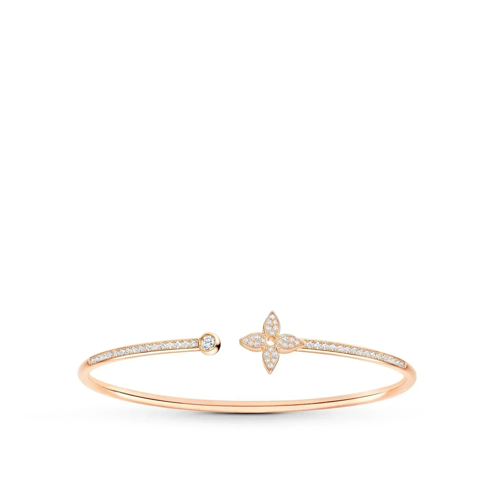 [Marin]IDYLLE PINK GOLD OPEN BRACELET DIAMOND PAVED