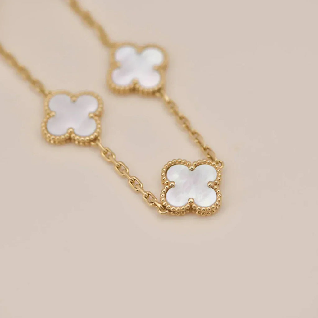 [⭐Shinejoy]CLOVER WHITE PEARL MOP BRACELET 5 MOTIFS COLLECTION