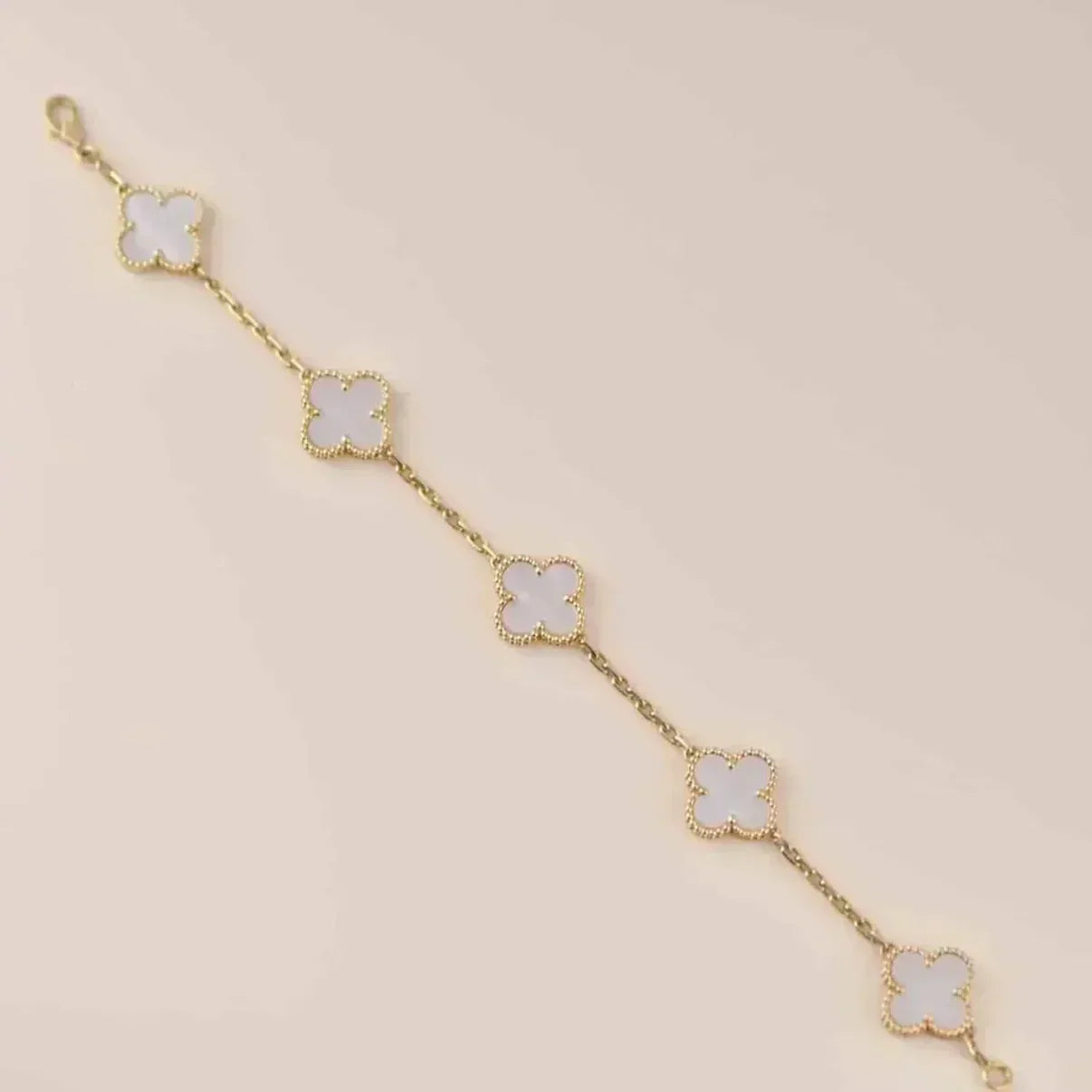 [⭐Shinejoy]CLOVER WHITE PEARL MOP BRACELET 5 MOTIFS COLLECTION