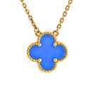 [Marin]CLOVER 15MM BLUE AGATE NECKLACE