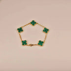 [⭐Shinejoy] CLOVER 5 MOTIF MALACHITE BRACELET COLLECTION