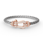 [Marin]FORCE LARGE HORSESHOE FULL DIAMOND BRACELET ROSE GOLD
