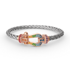 [Marin]FORCE LARGE HORSESHOE  COLORED DIAMOND BRACELET ROSE GOLD