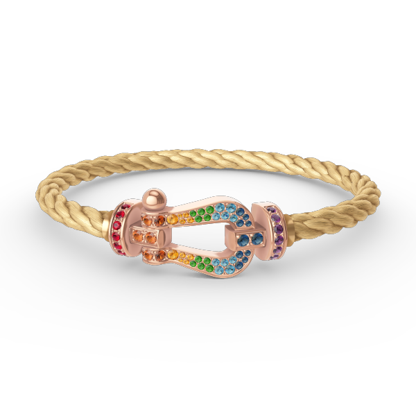 [Marin]FORCE LARGE HORSESHOE  COLORED DIAMOND BRACELET ROSE GOLD