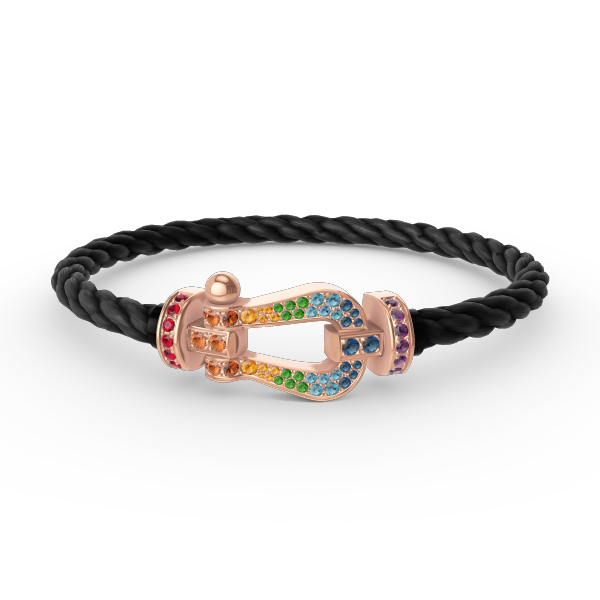 [Marin]FORCE LARGE HORSESHOE  COLORED DIAMOND BRACELET ROSE GOLD