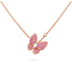 [Marin]BUTTERFLY RED DIAMOND ROSE GOLD NECKLACE