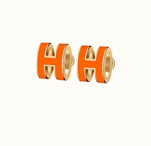 [Marin]MINI POP H EARRINGS ORANGE
