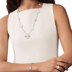 [⭐Shinejoy]DETACHABLE CLOVER 15(11+4) FLOWER SILVER NECKLACE SET
