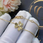 [Marin]BRACELET MARIN FRIVOLE FLEUR OR ROSE MALACHITE