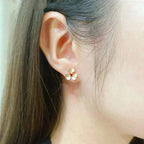 [Marin]BOUCLES D'OREILLES ROSES FRIVOLE FLEUR