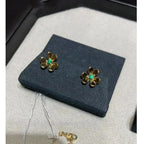 [Marin]BOUCLES D'OREILLES MALACHITE FRIVOLE