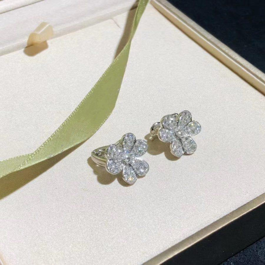 [Marin]FRIVOLE SILVER FLOWER DIAMOND EARRINGS