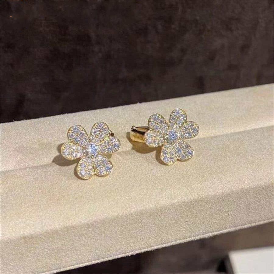 [Marin]FRIVOLE GOLD FLOWER DIAMOND EARRINGS