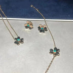 [Marin]BOUCLES D'OREILLES MALACHITE FRIVOLE