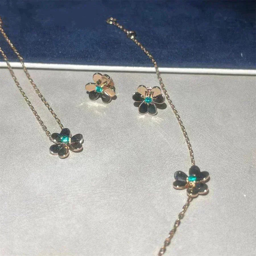 [Marin]FRIVOLE  FLOWER MALACHITE EARRINGS