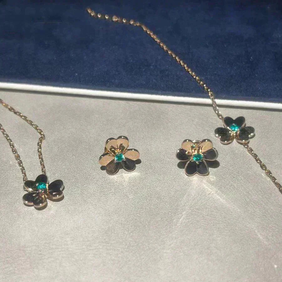 [Marin]BOUCLES D'OREILLES MALACHITE FRIVOLE
