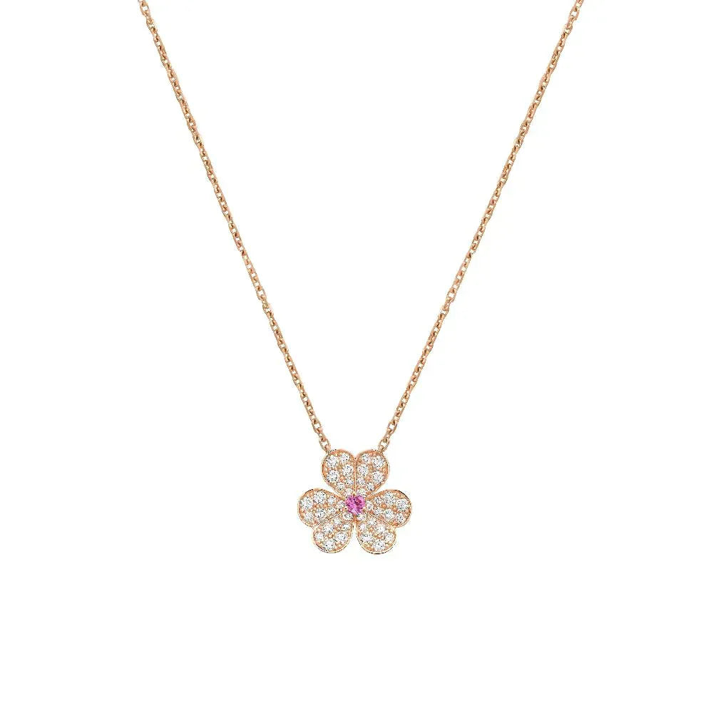 [Marin]FRIVOLE ROSE GOLD FLOWER DIAMOND NECKLACE