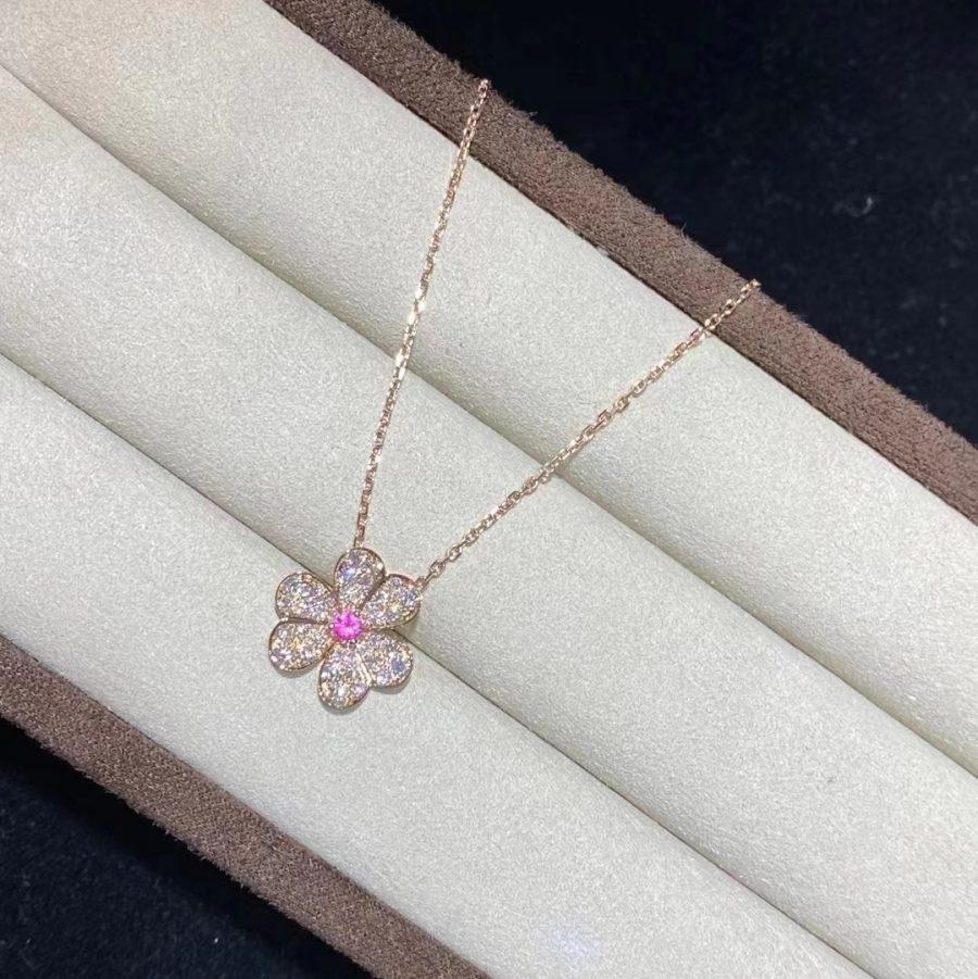 [Marin]FRIVOLE ROSE GOLD FLOWER DIAMOND NECKLACE
