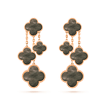 [Marin]CLOVER EARRINGS DARK MOP 4 MOTIFS ROSE GOLD