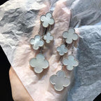 [Marin]CLOVER EARRINGS WHITE MOP 4 MOTIFS SILVER