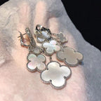 [Marin]CLOVER EARRINGS WHITE MOP 4 MOTIFS SILVER