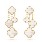 [Marin]CLOVER EARRINGS WHITE MOP 4 MOTIFS GOLD