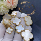 [Marin]CLOVER EARRINGS WHITE MOP 4 MOTIFS GOLD