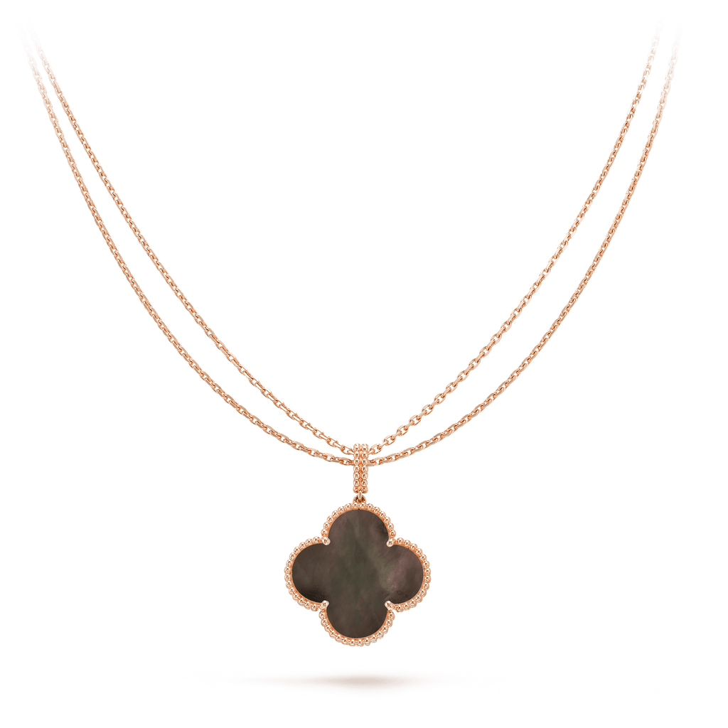 [Marin]CLOVER 25MM GOLD DARK MOP BIG CLOVER NECKLACE