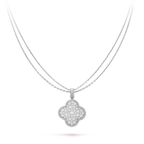 [Marin]CLOVER 25MM SILVER FULL DIAMOND BIG CLOVER NECKLACE