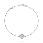 [Marin]CLOVER  SINGLE FLOWER BRACELET SILVER