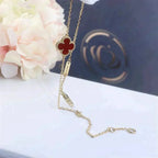 [Marin]BRACELET CLOVER CARNELIAN FLEUR UNIQUE