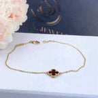 [Marin]BRACELET CLOVER CARNELIAN FLEUR UNIQUE