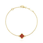 [Marin]BRACELET CLOVER CARNELIAN FLEUR UNIQUE