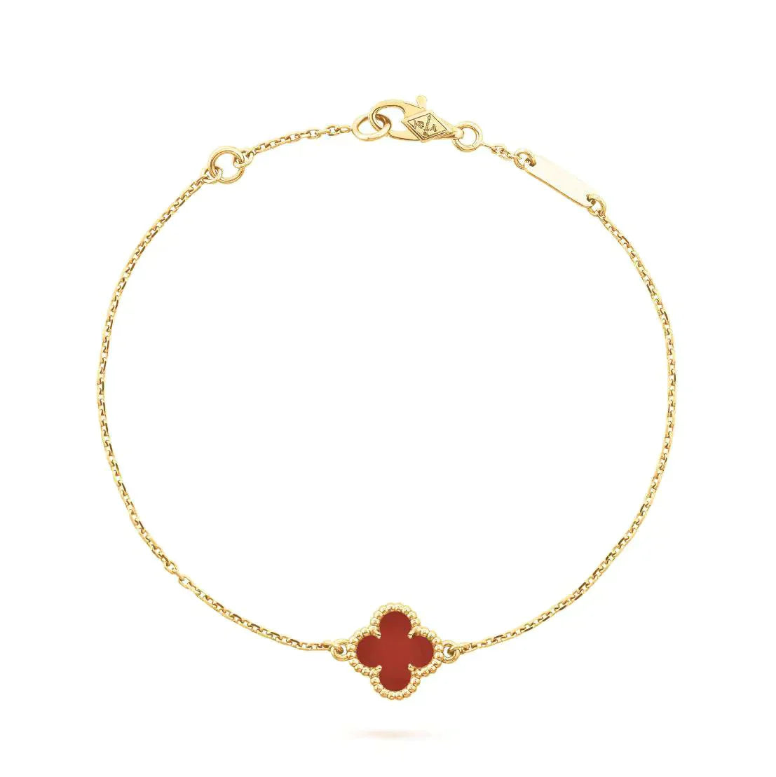 [Marin]CLOVER  CARNELIAN SINGLE FLOWER BRACELET