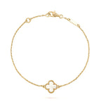 [Marin]CLOVER WHITE MOP SINGLE FLOWER BRACELET