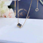 [Marin]CLOVER ONYX SINGLE FLOWER BRACELET