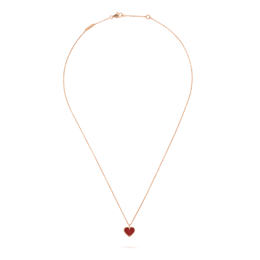 [Marin]COLLIER CŒUR EN CORNALINE TRÈFLE DOUX