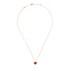 [Marin]COLLIER CŒUR EN CORNALINE TRÈFLE DOUX