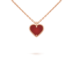 [Marin]COLLIER CŒUR EN CORNALINE TRÈFLE DOUX