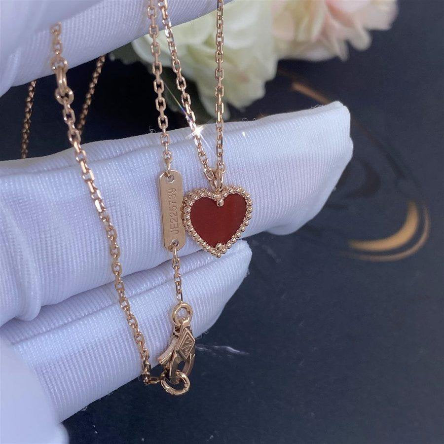 [Marin]COLLIER CŒUR EN CORNALINE TRÈFLE DOUX
