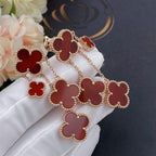 [Marin]CLOVER EARRINGS CARNELIAN 4 MOTIFS PINK GOLD