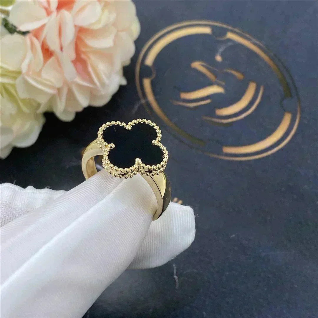 [Marin]CLOVER ONYX RING