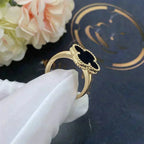 [Marin]CLOVER ONYX RING